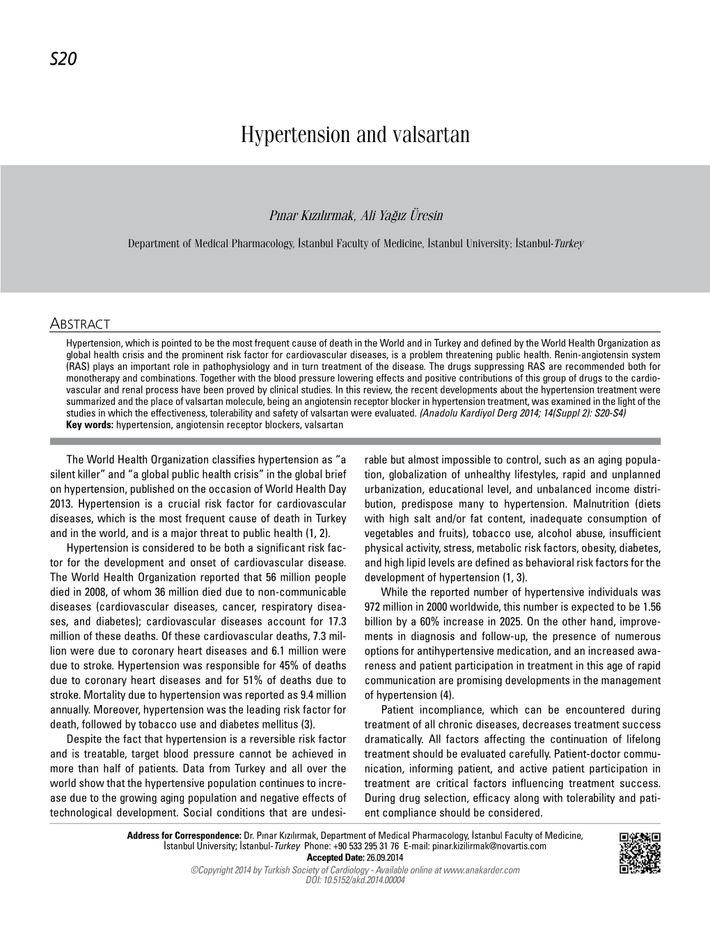 Hypertension and Valsartan