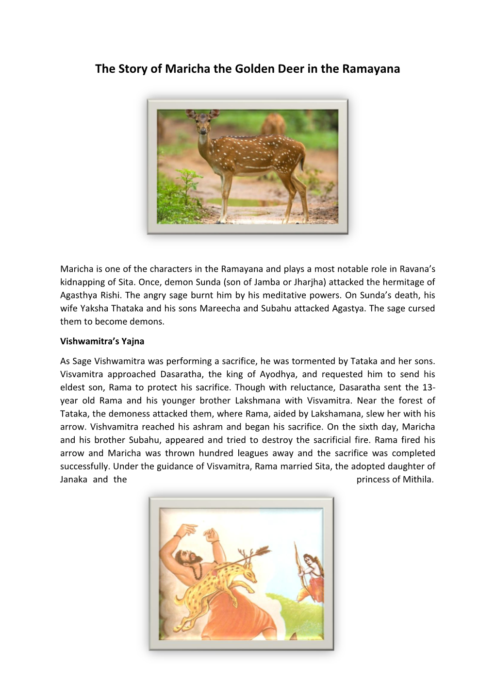 The Story of Maricha the Golden Deer in the Ramayana