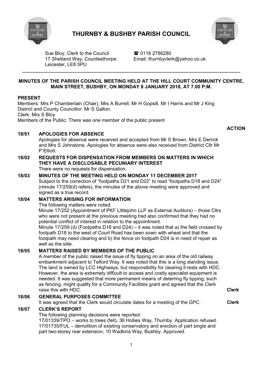 Thurnby & Bushby Parish Council