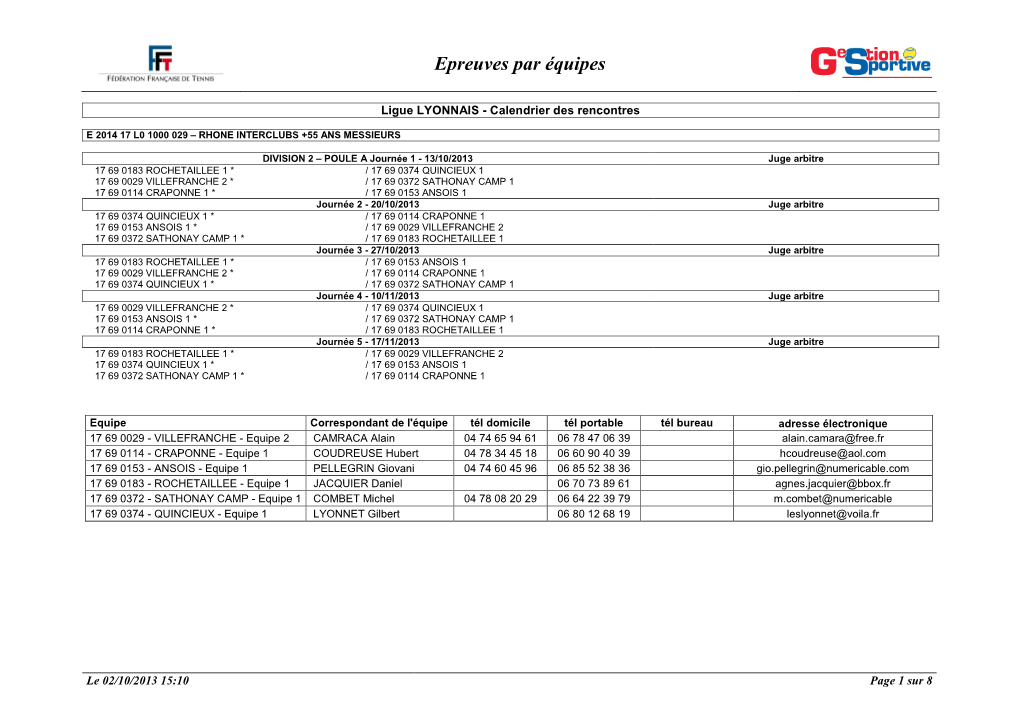 Epreuves Par Équipes