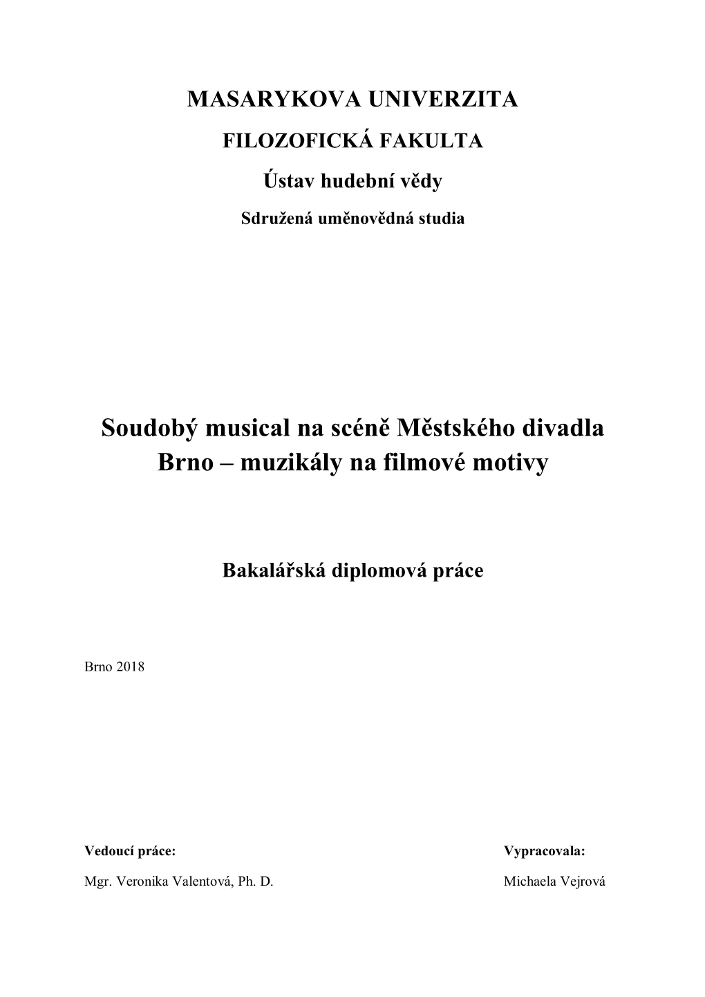 Soudobý Musical Na Scéně Městského Divadla Brno – Muzikály Na Filmové Motivy