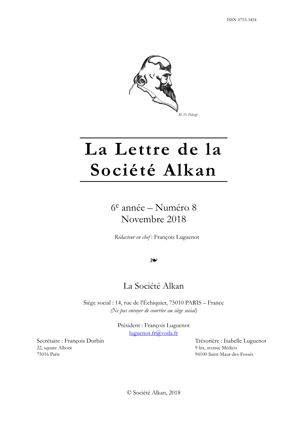 La Lettre De La Société Alkan