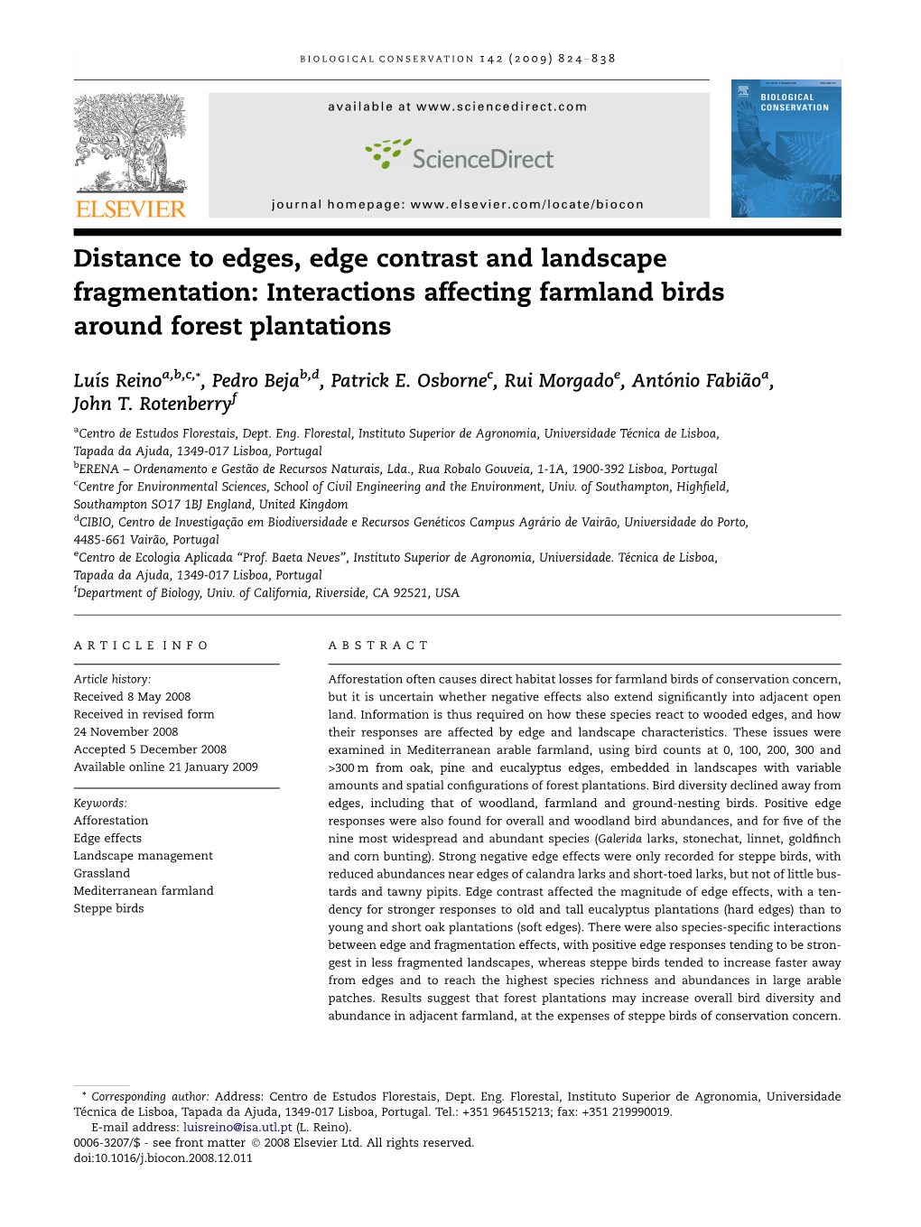 Interactions Affecting Farmland Birds Around Forest Plantations