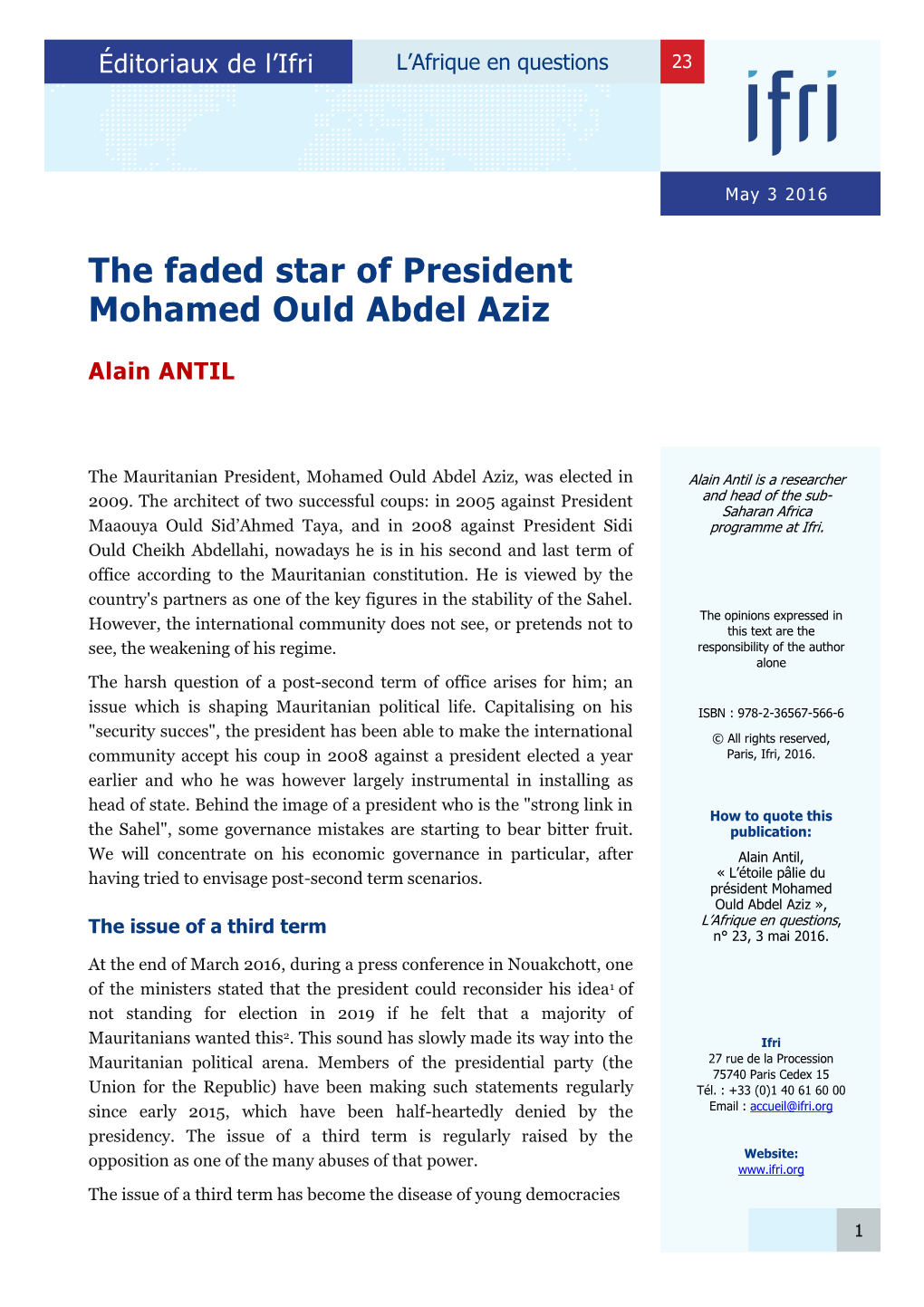 The Faded Star of President Mohamed Ould Abdel Aziz