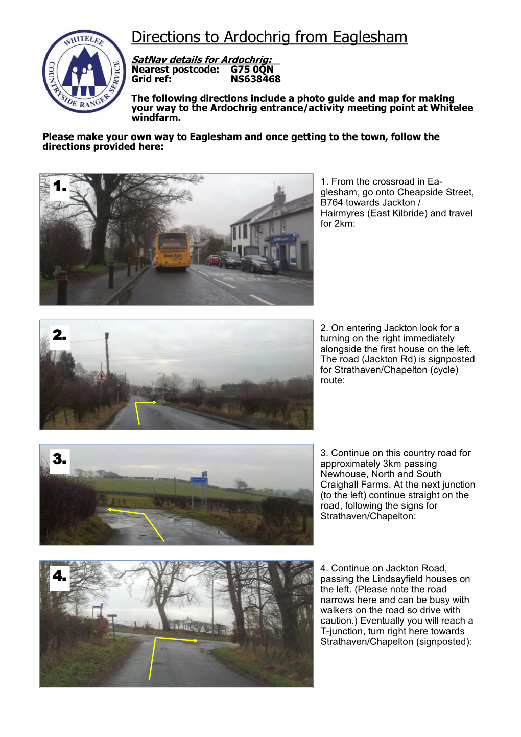 Directions to Ardochrig from Eaglesham