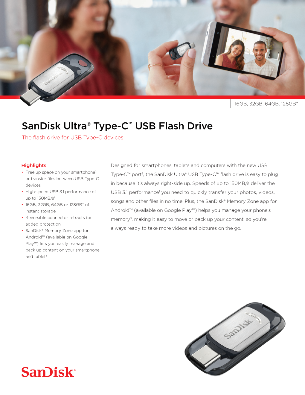 Data: Sandisk Ultra USB Type-C Flash Drive