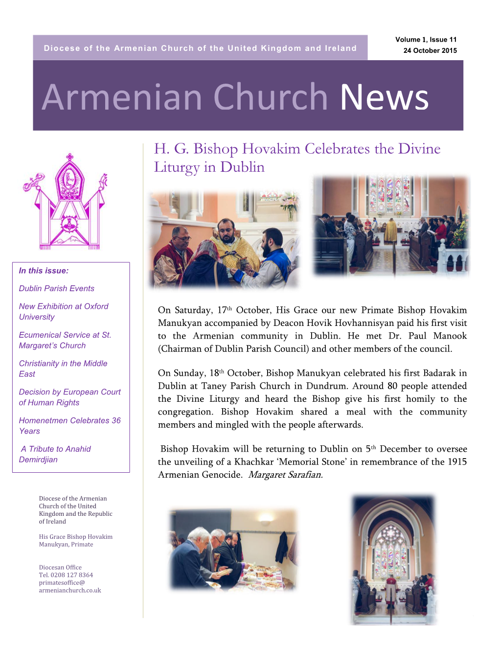 Armenian Church News