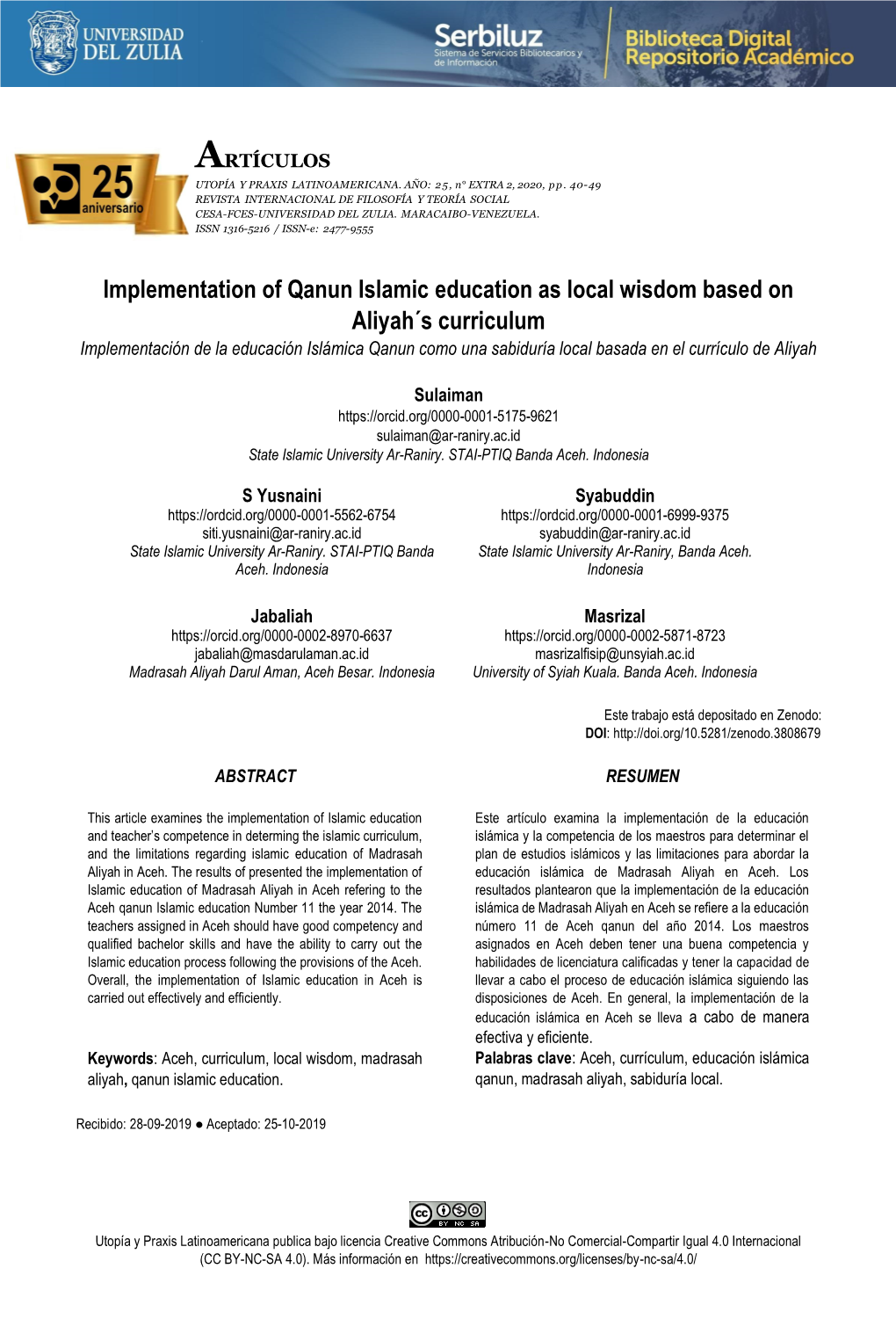 Implementation of Qanun Islamic Education As Local Wisdom