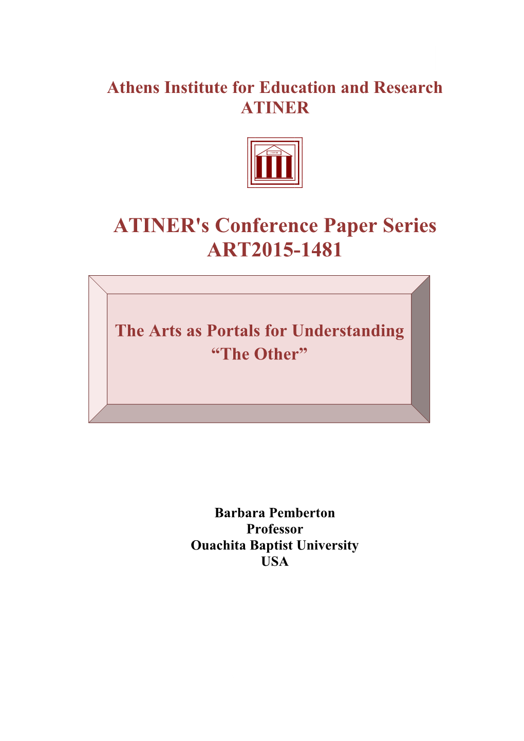 ATINER's Conference Paper Series ART2015-1481