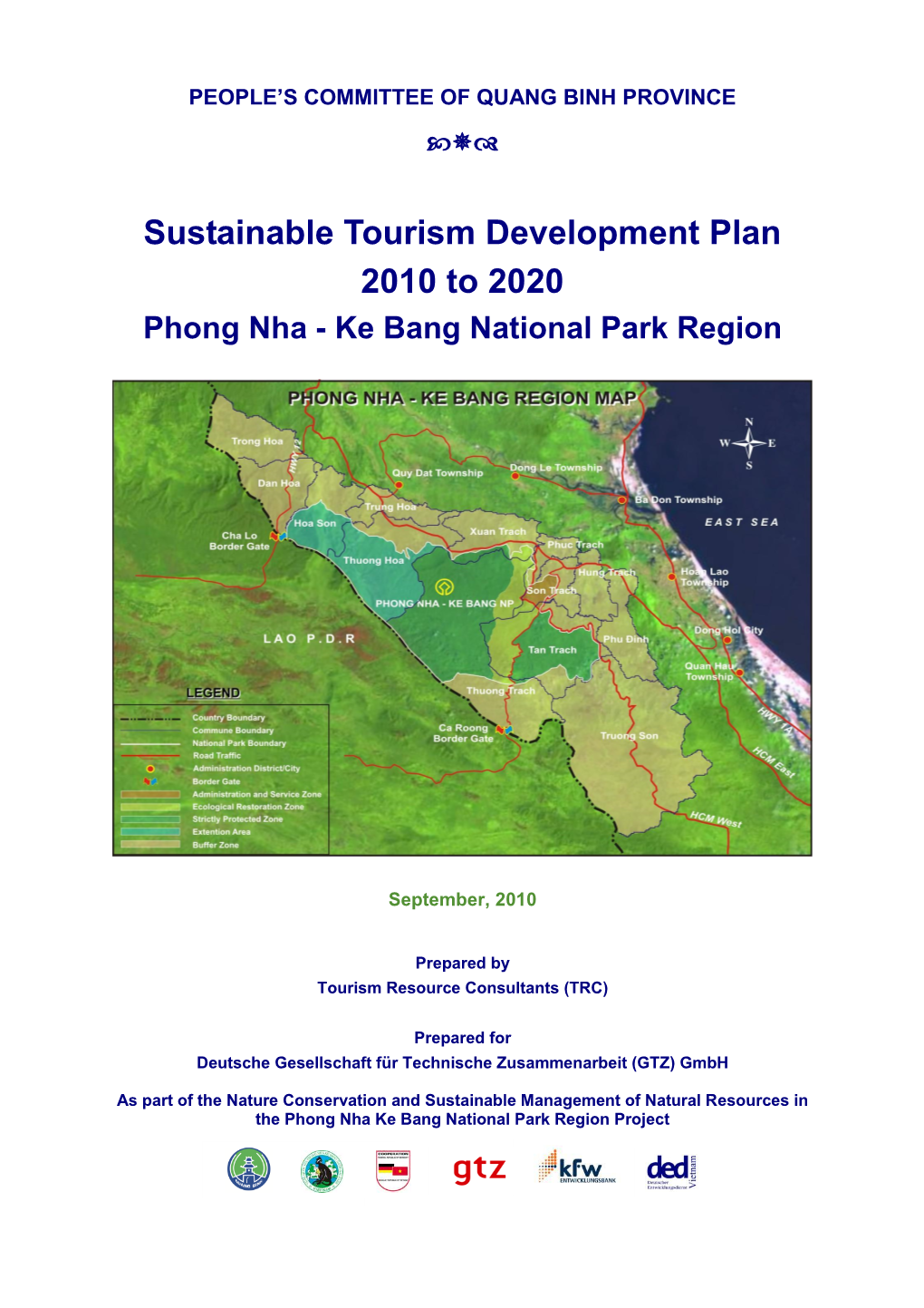 Sustainable Tourism Development Plan 2010 to 2020 Phong Nha - Ke Bang National Park Region