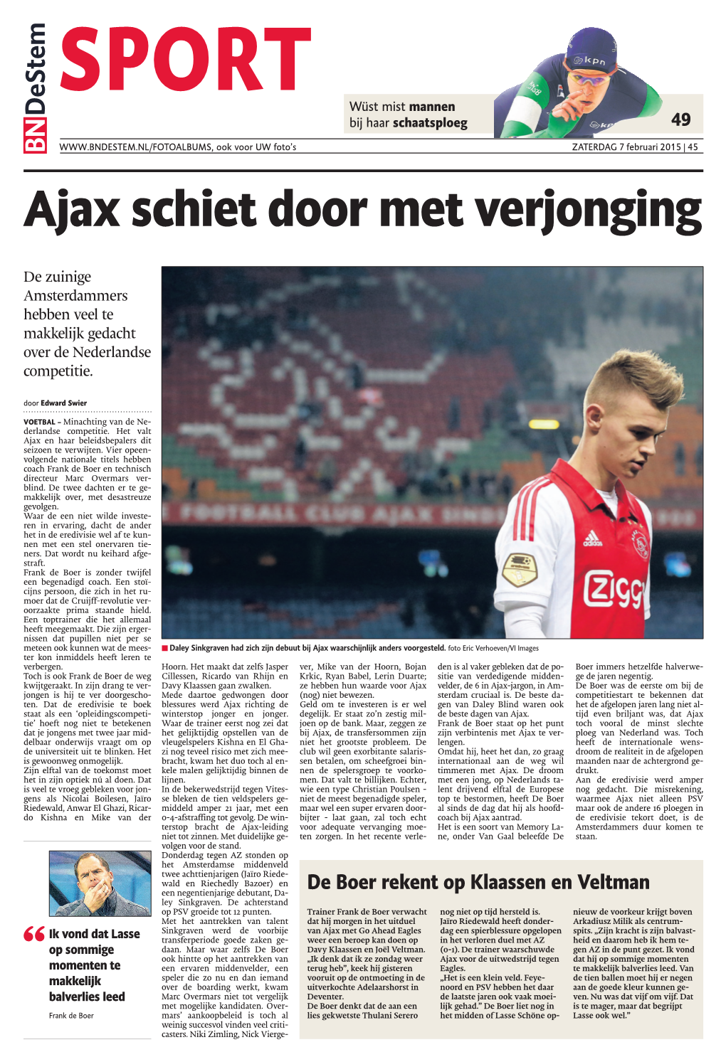 Ajax Schiet Door Met Verjonging