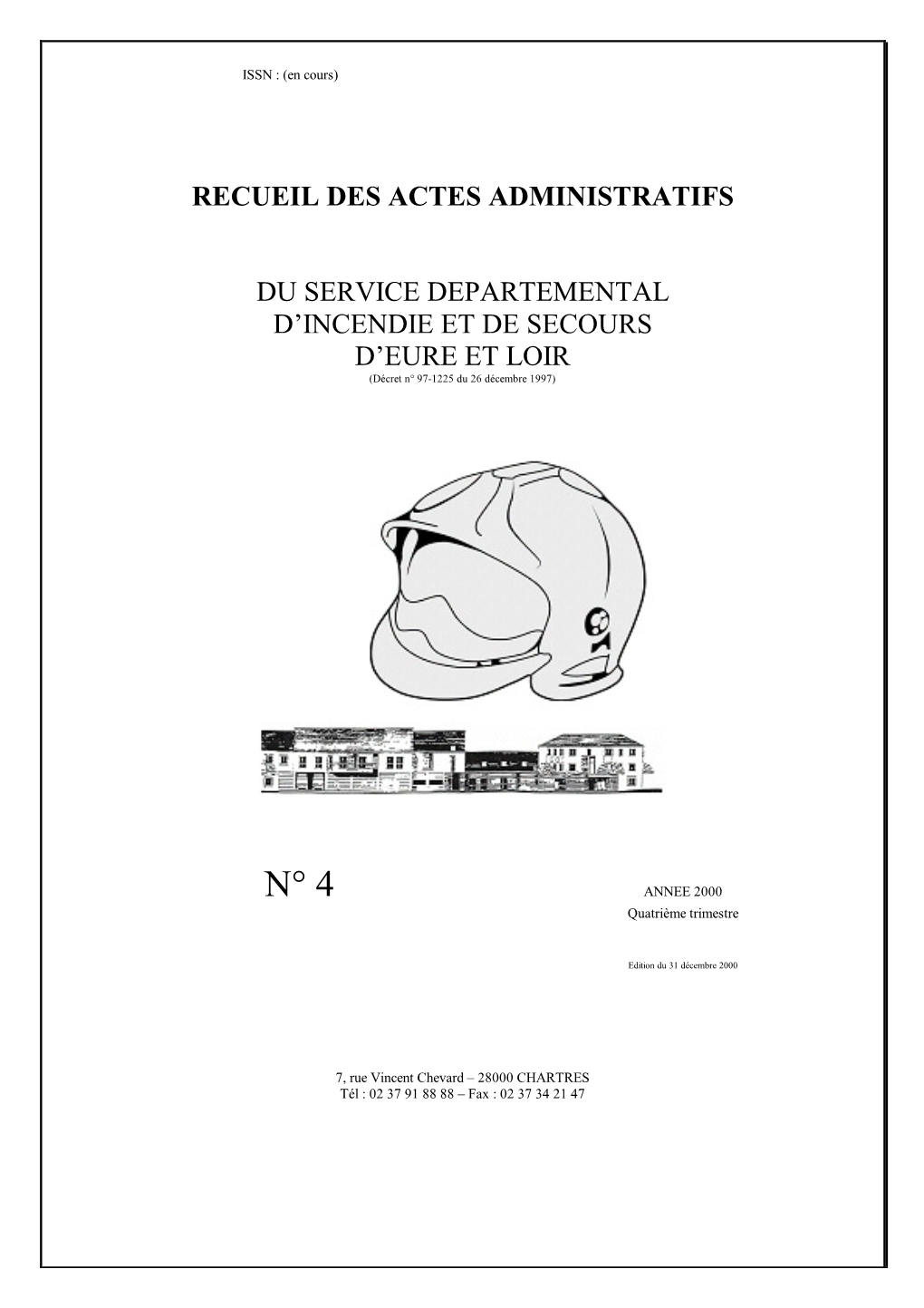 Recueil Des Actes Administratifs Du Service Departemental D'incendie Et