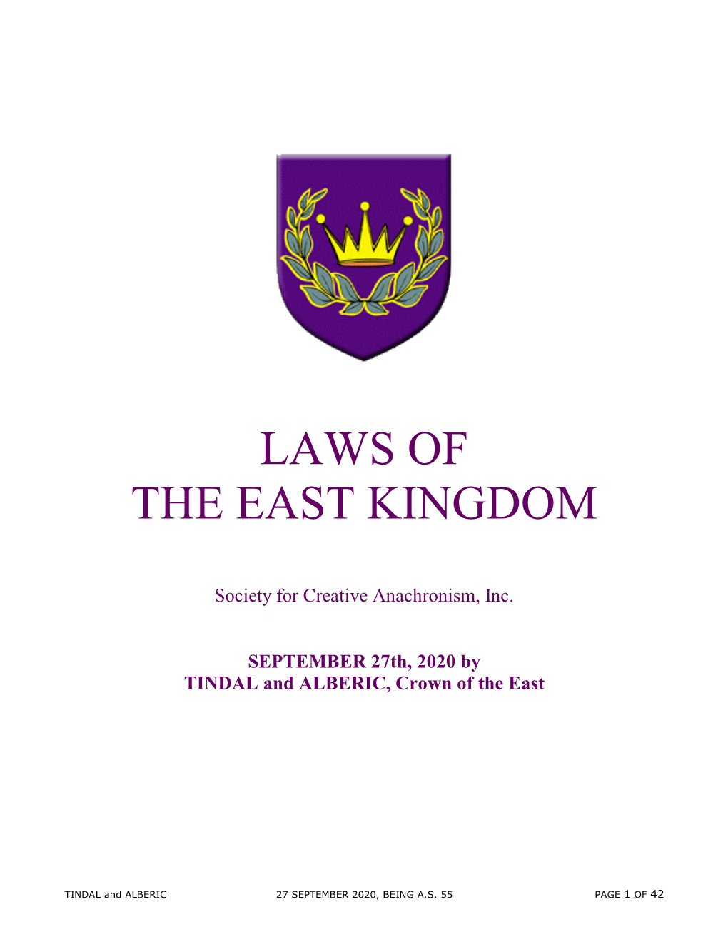 Laws of the East Kingdom