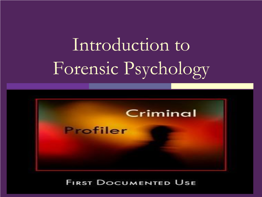 Forensic Psychology We Have Culture That Is Obsessed with Criminals and Those Who Catch Them: Serial Murder Films USA Decade No