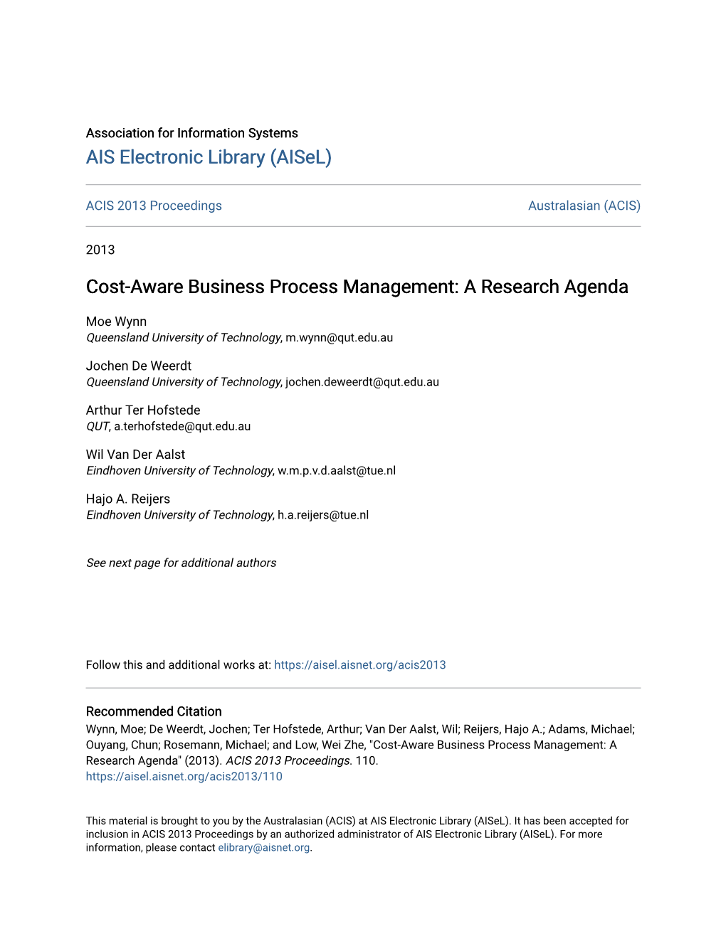 Cost-Aware Business Process Management: a Research Agenda