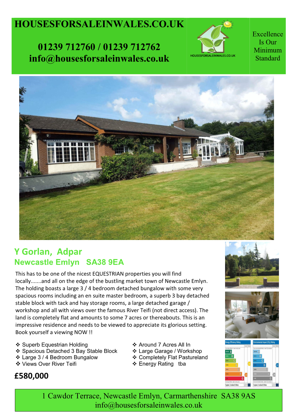 Y Gorlan, Adpar Newcastle Emlyn SA38 9EA £580000