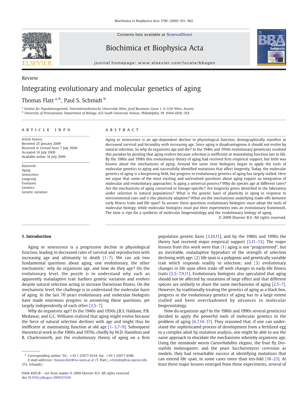 Integrating Evolutionary and Molecular Genetics of Aging