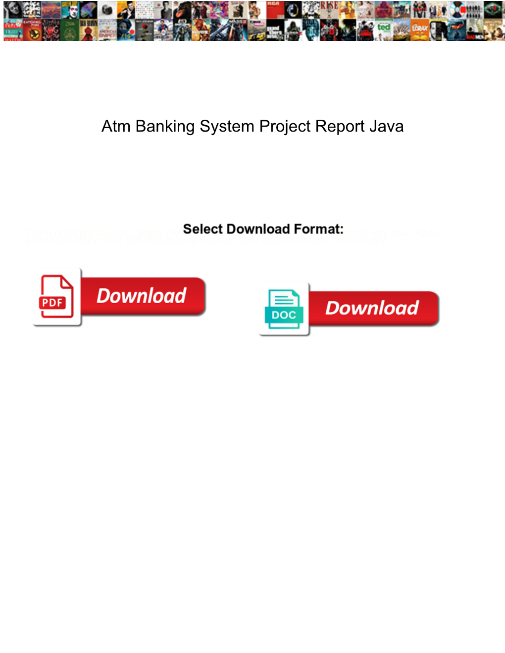Atm Banking System Project Report Java