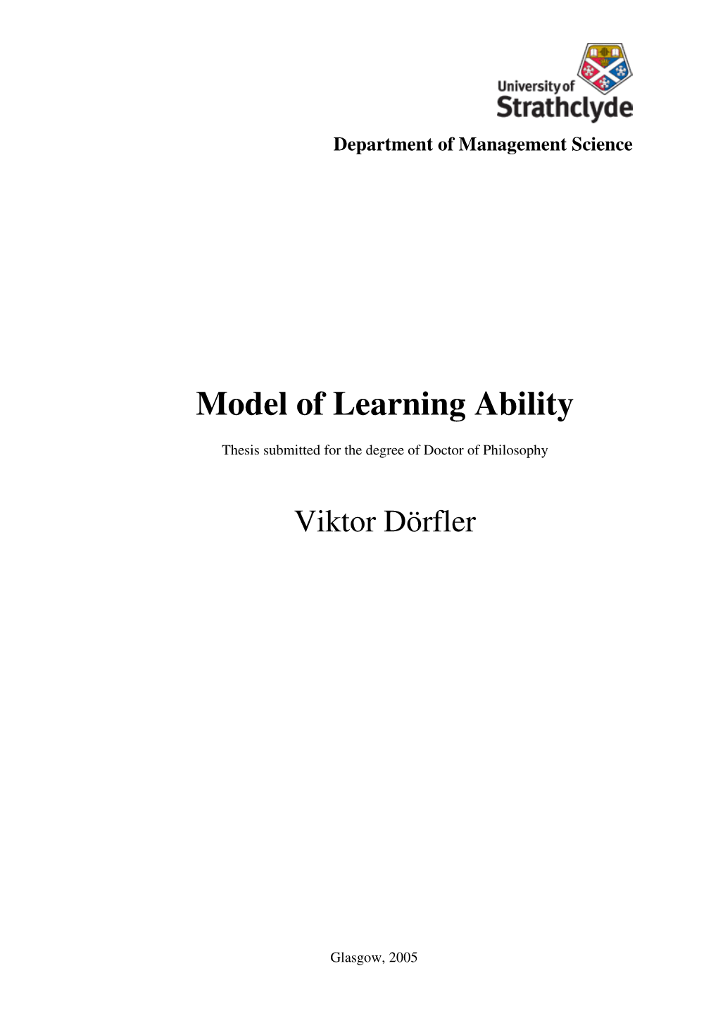 Model of Learning Ability