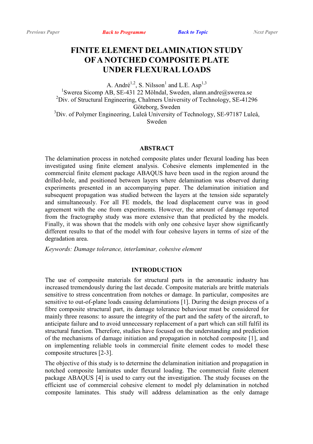 Finite Element Delamination Study of a Notched Composite Plate Under Flexural Loads