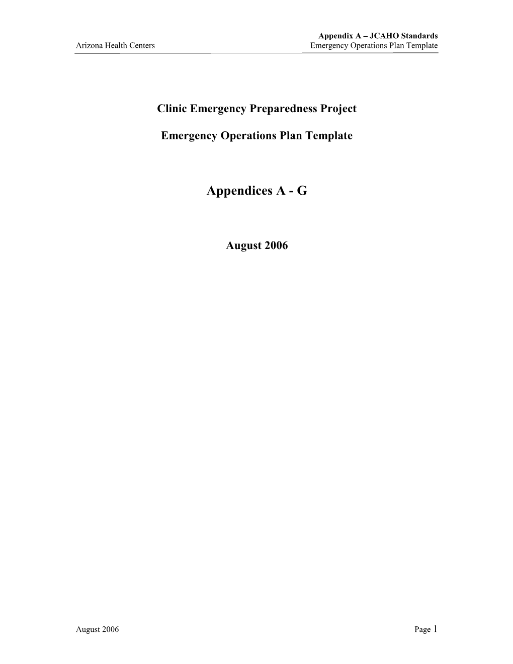 Clinic Emergency Preparedness Project