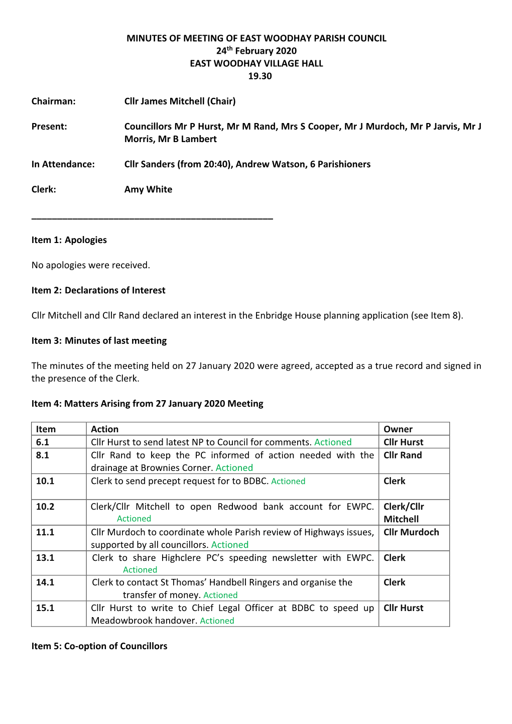 2020-02-24 EWPC Minutes