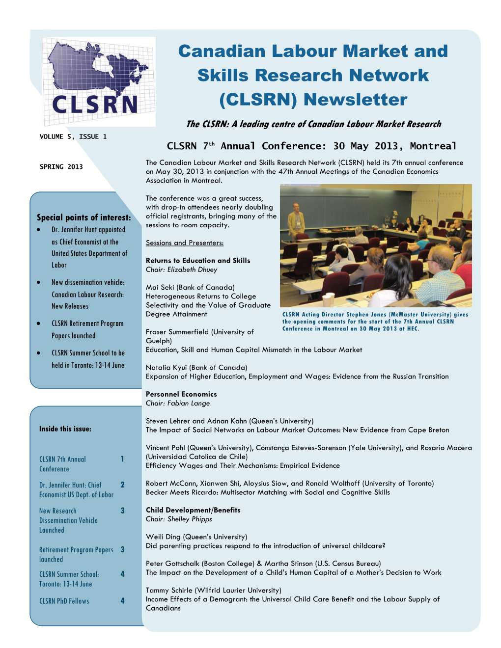 CLSRN Spring 2013 Newsletter