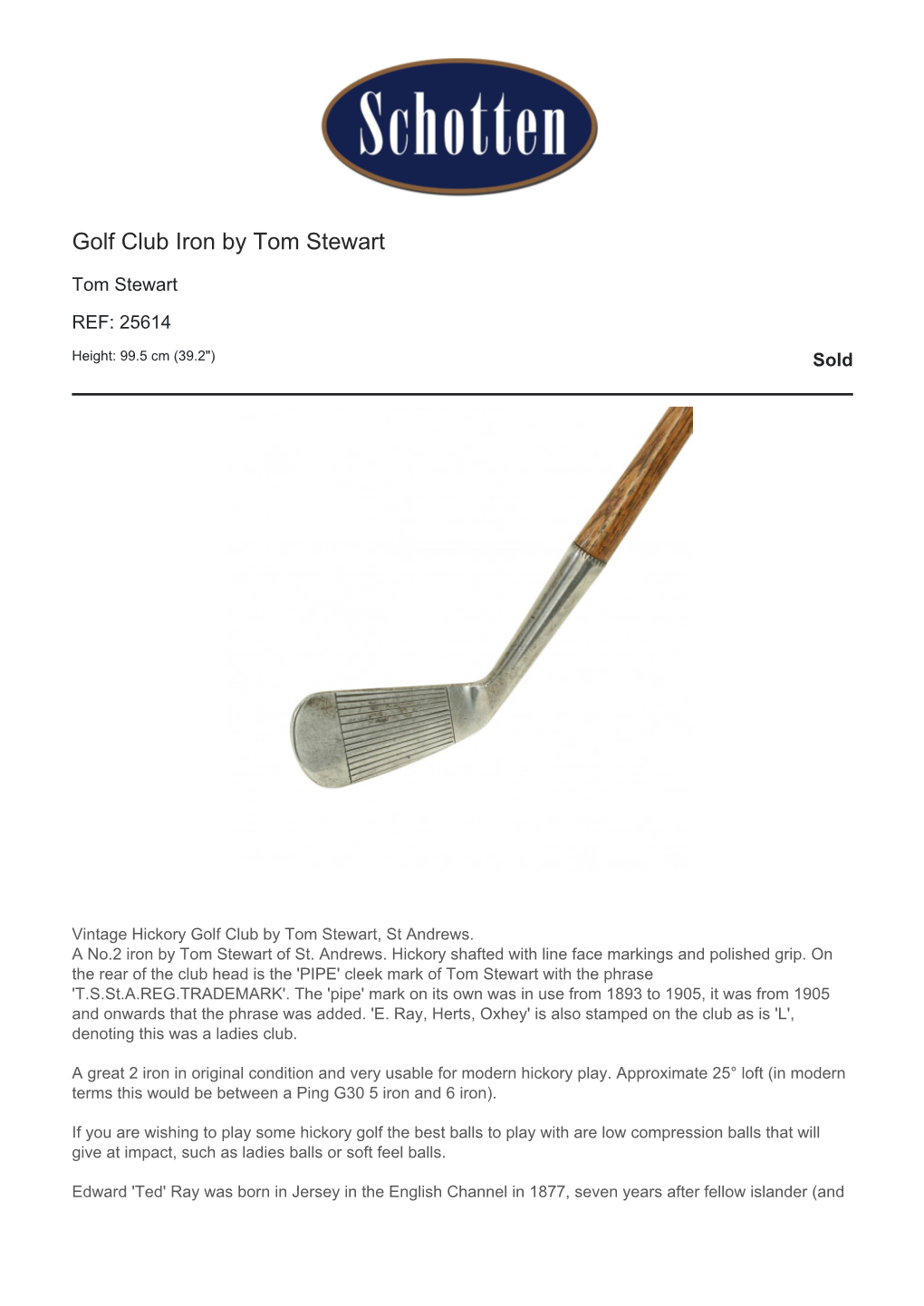 Golf Club Iron by Tom Stewart