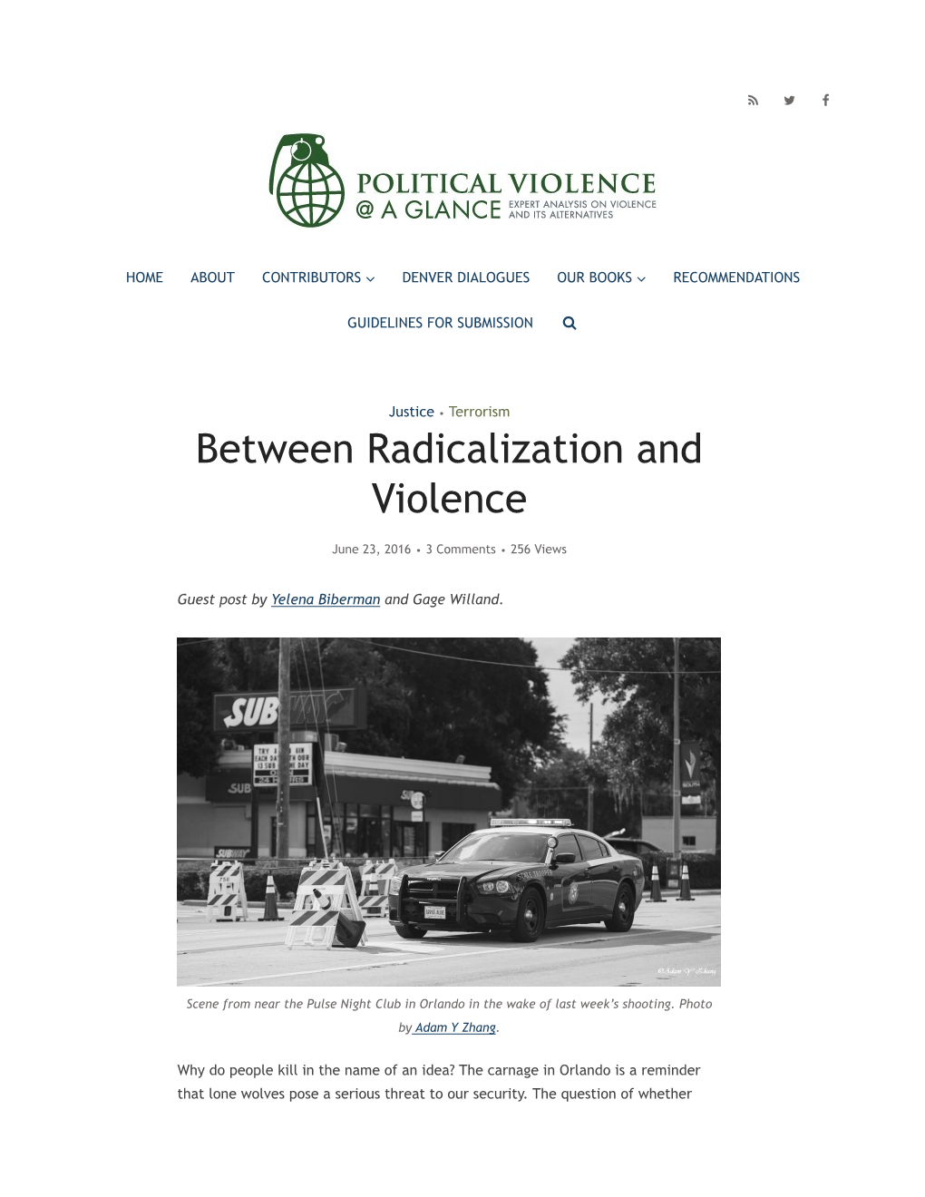 Between Radicalization and Violence