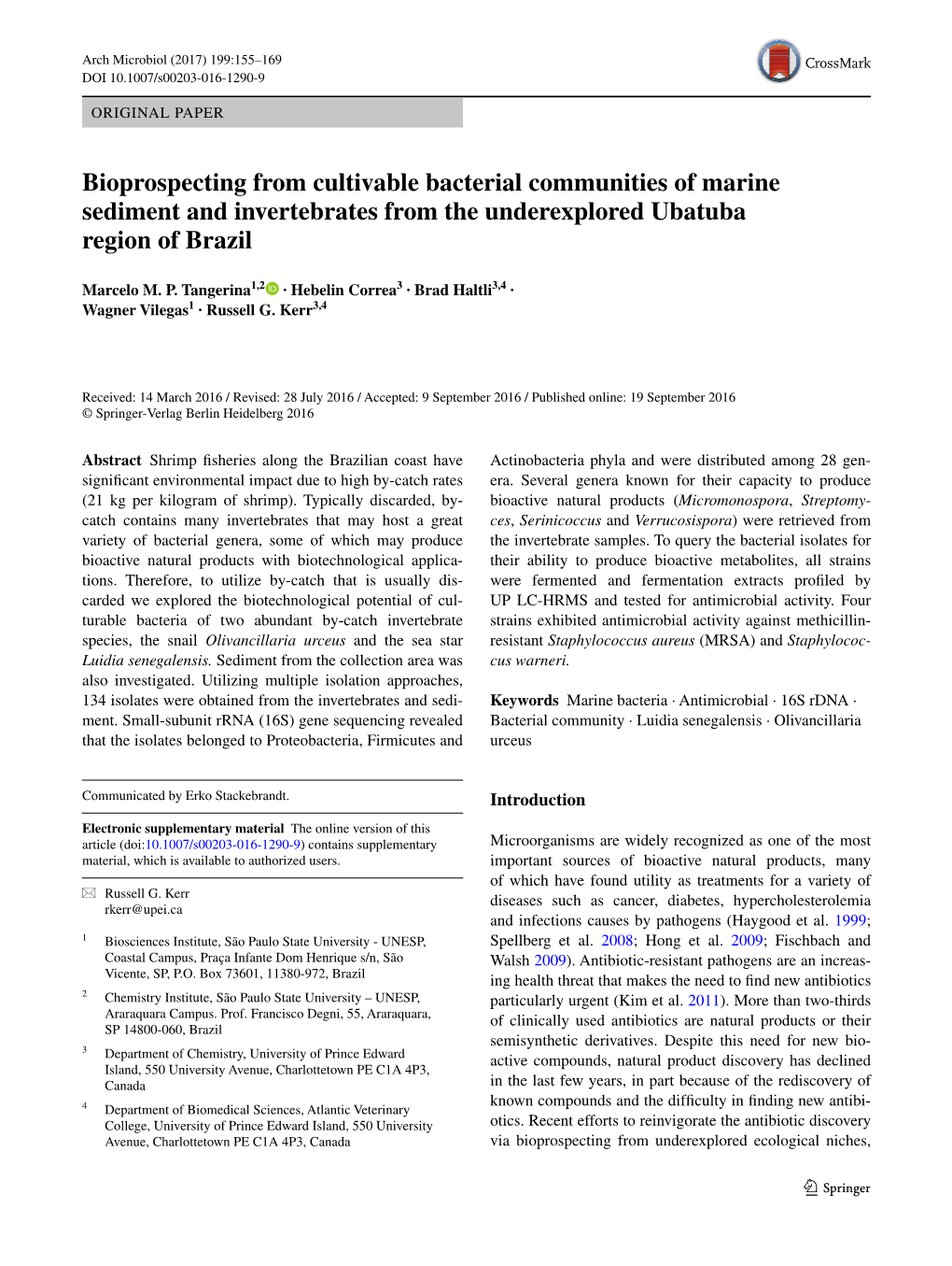 Bioprospecting from Cultivable Bacterial Communities of Marine Sediment and Invertebrates from the Underexplored Ubatuba Region of Brazil