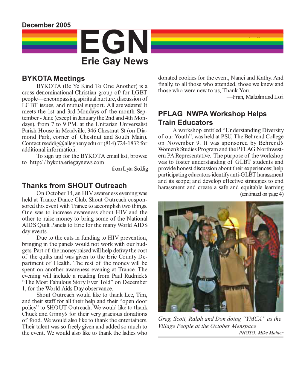 EGN Erie Pride Weekend Pages 9-12 Erie Gay News