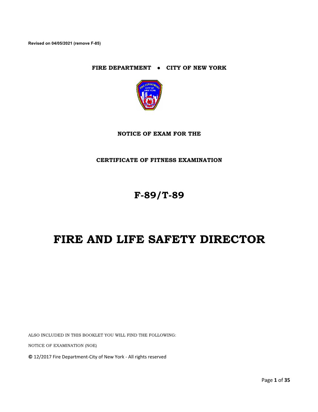 Fire and Life Safety Director
