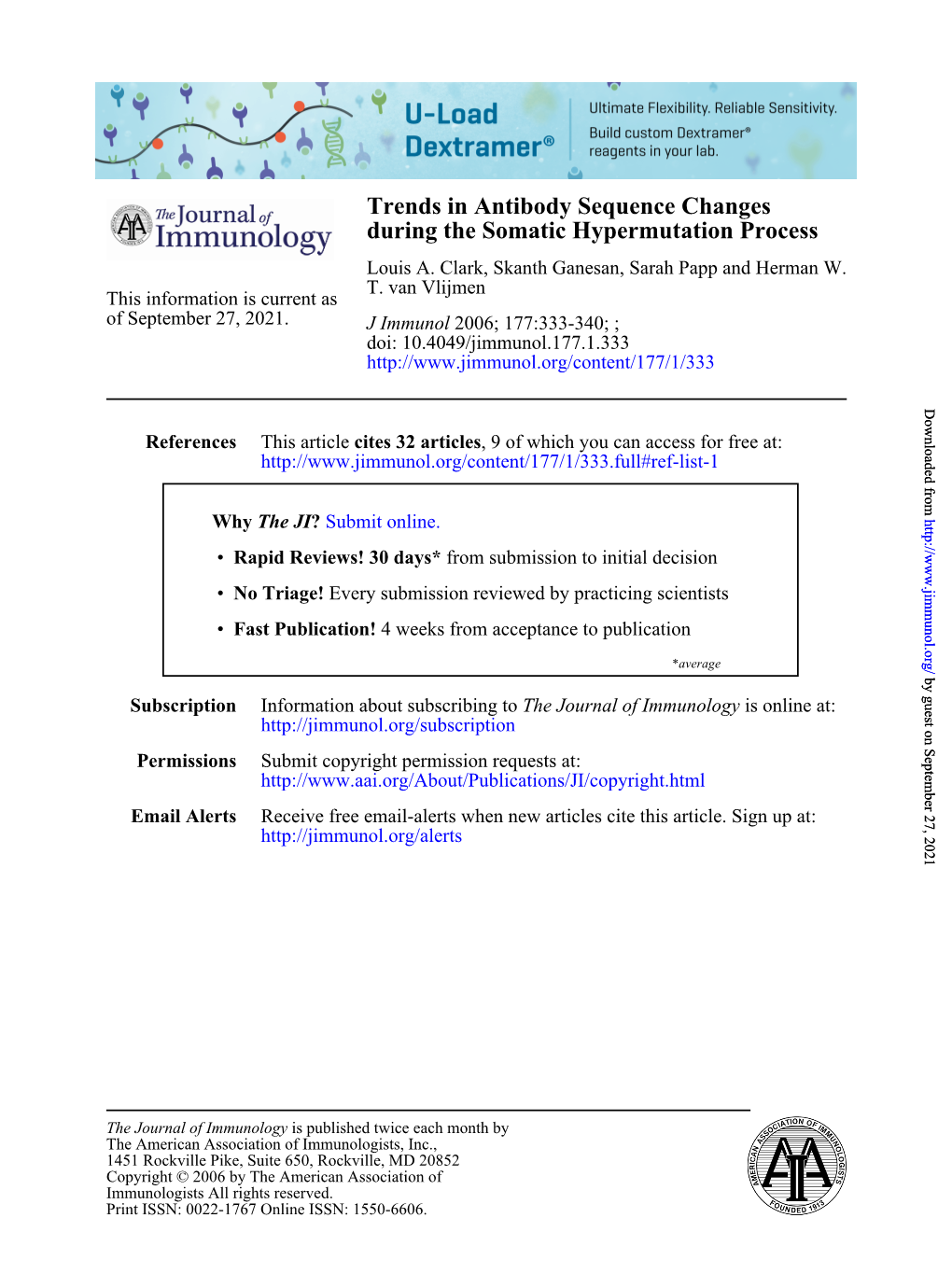 During the Somatic Hypermutation Process Trends in Antibody Sequence Changes