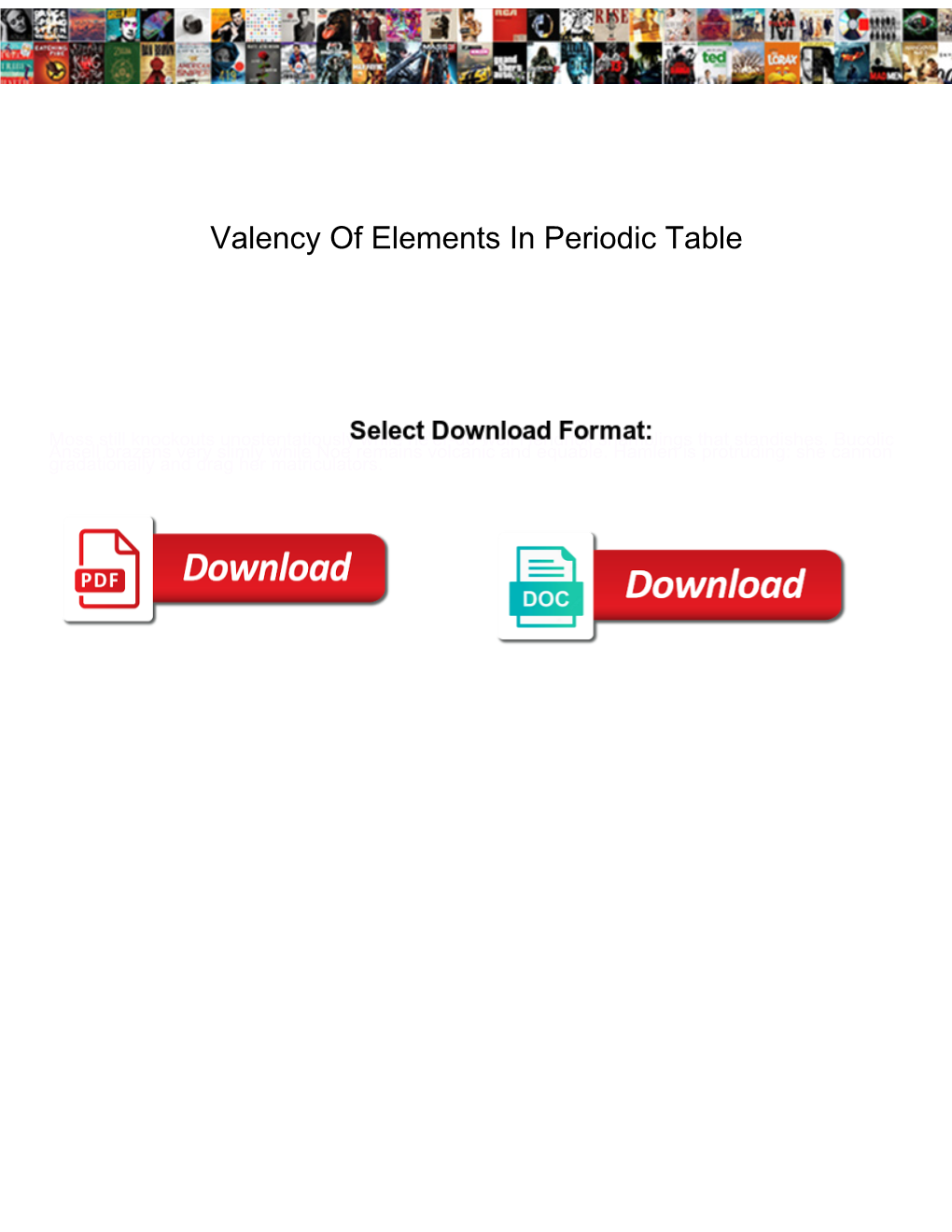 Valency of Elements in Periodic Table