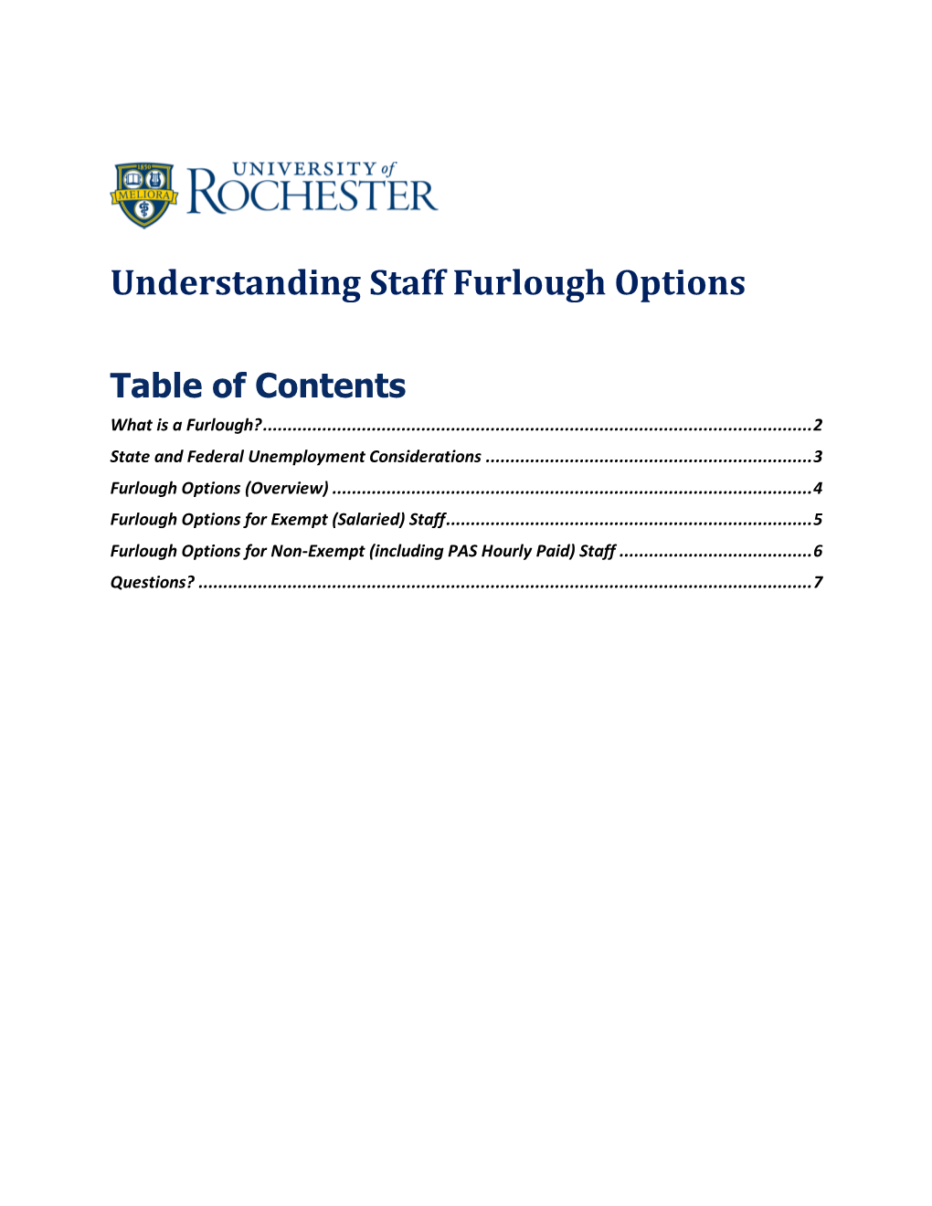 Understanding Staff Furlough Options