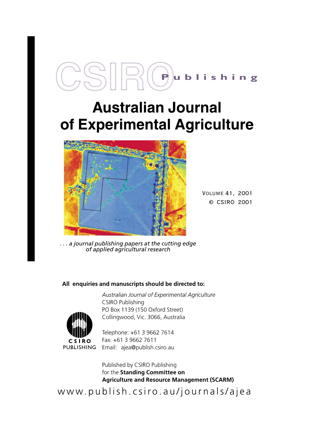 Australian Journal of Experimental Agriculture