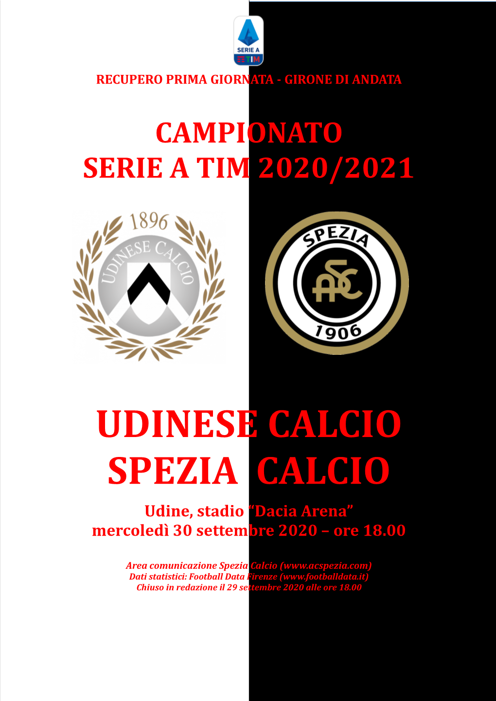 Udinese Calcio Spezia Calcio