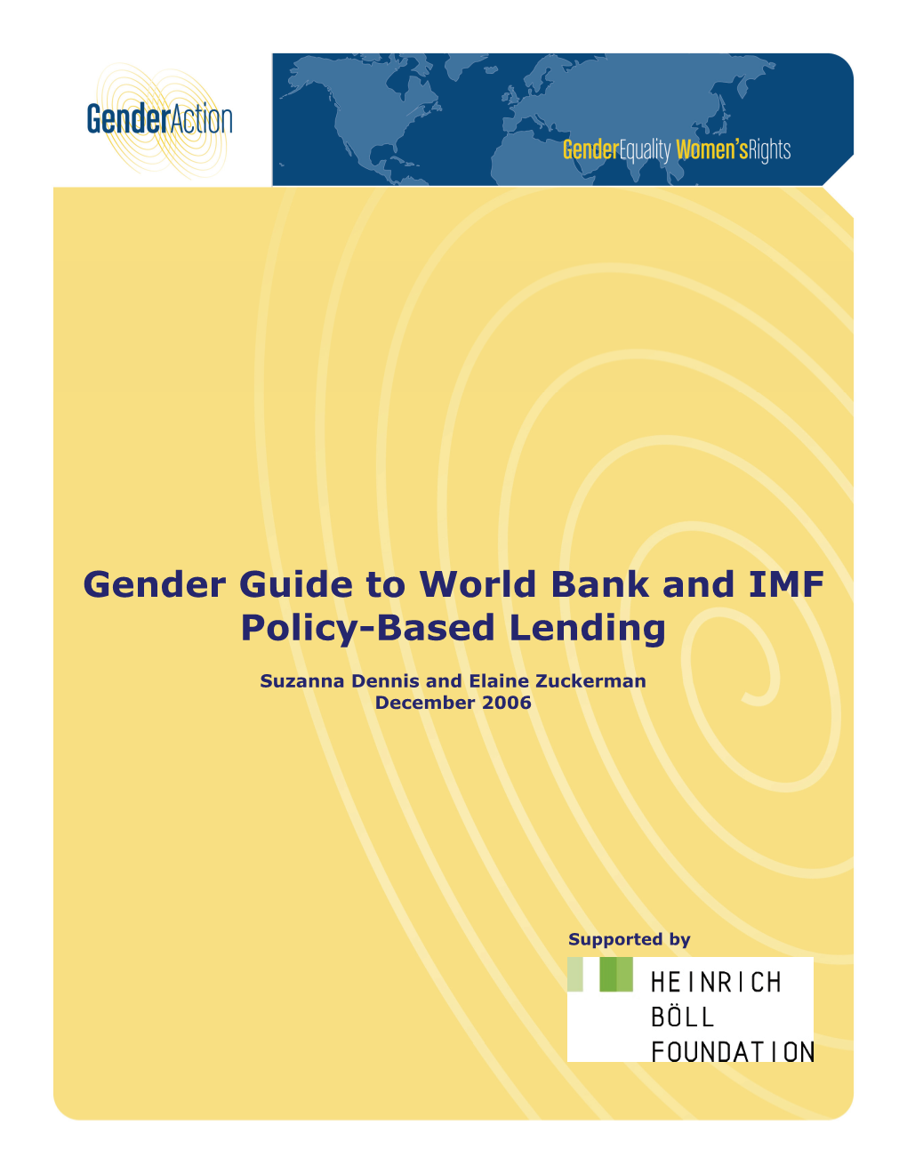 Gender Guide to World Bank and IMF Policy-Based Lending
