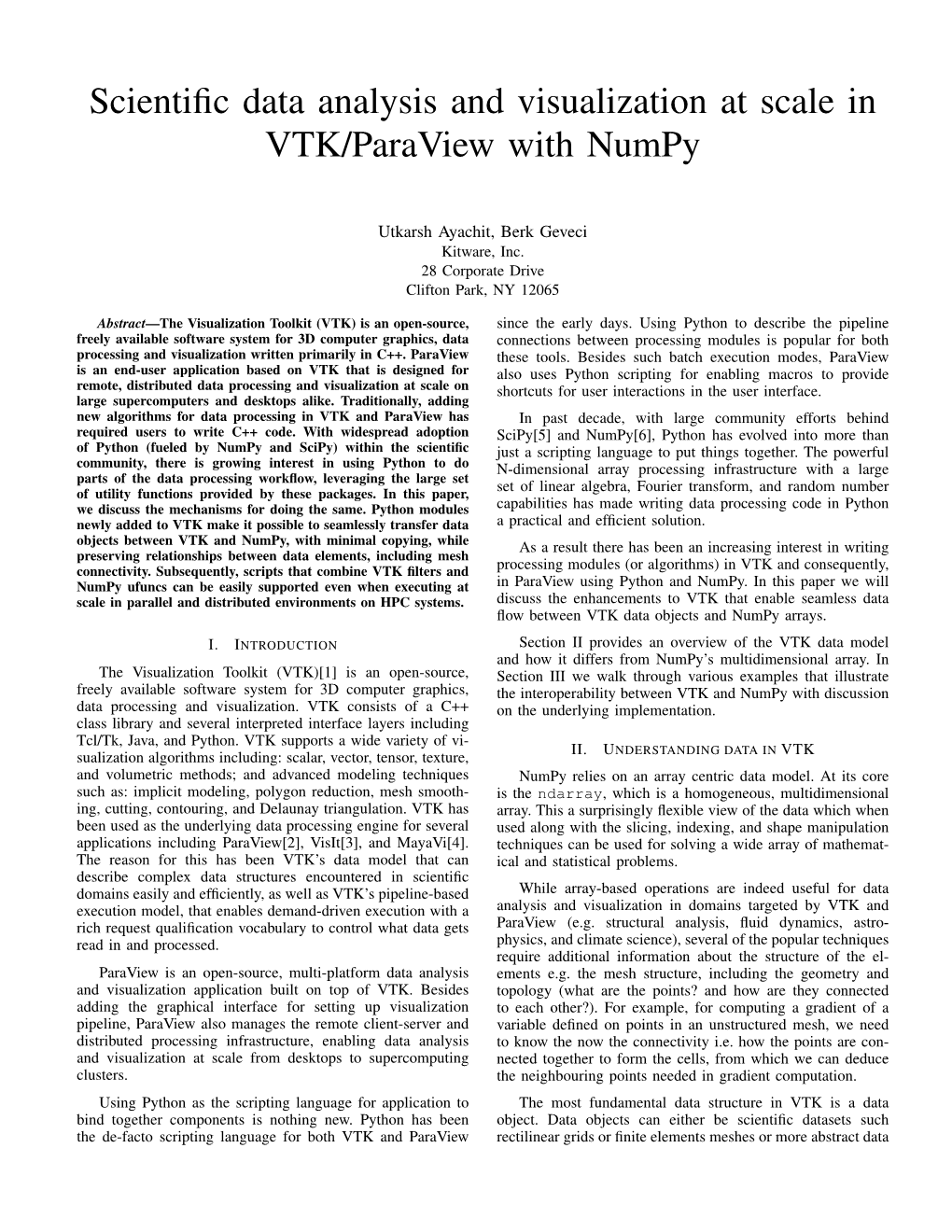 Scientific Data Analysis and Visualization at Scale in VTK