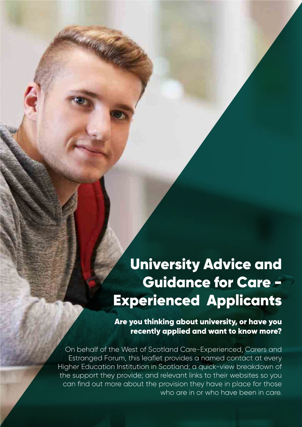 University Advice and Guidance for Care - Experienced Applicants