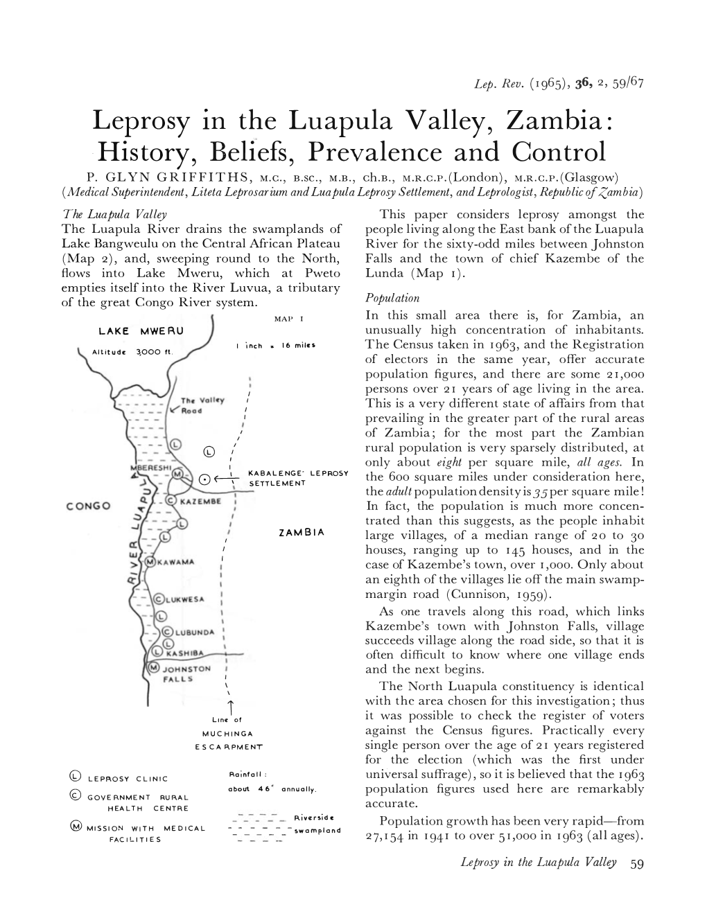 Leprosy History, in the Luapula Valley, Zambia: Beliefs, Prevalence