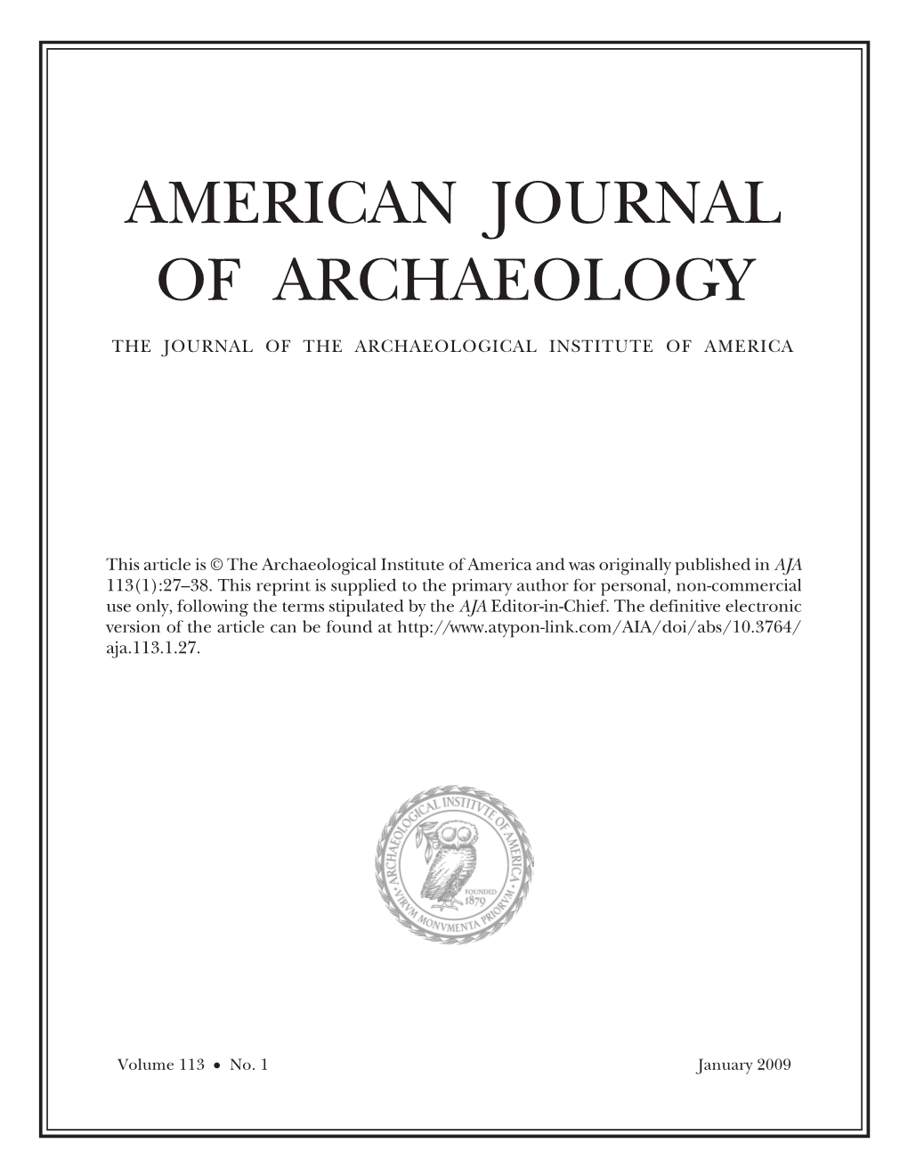 American Journal of Archaeology