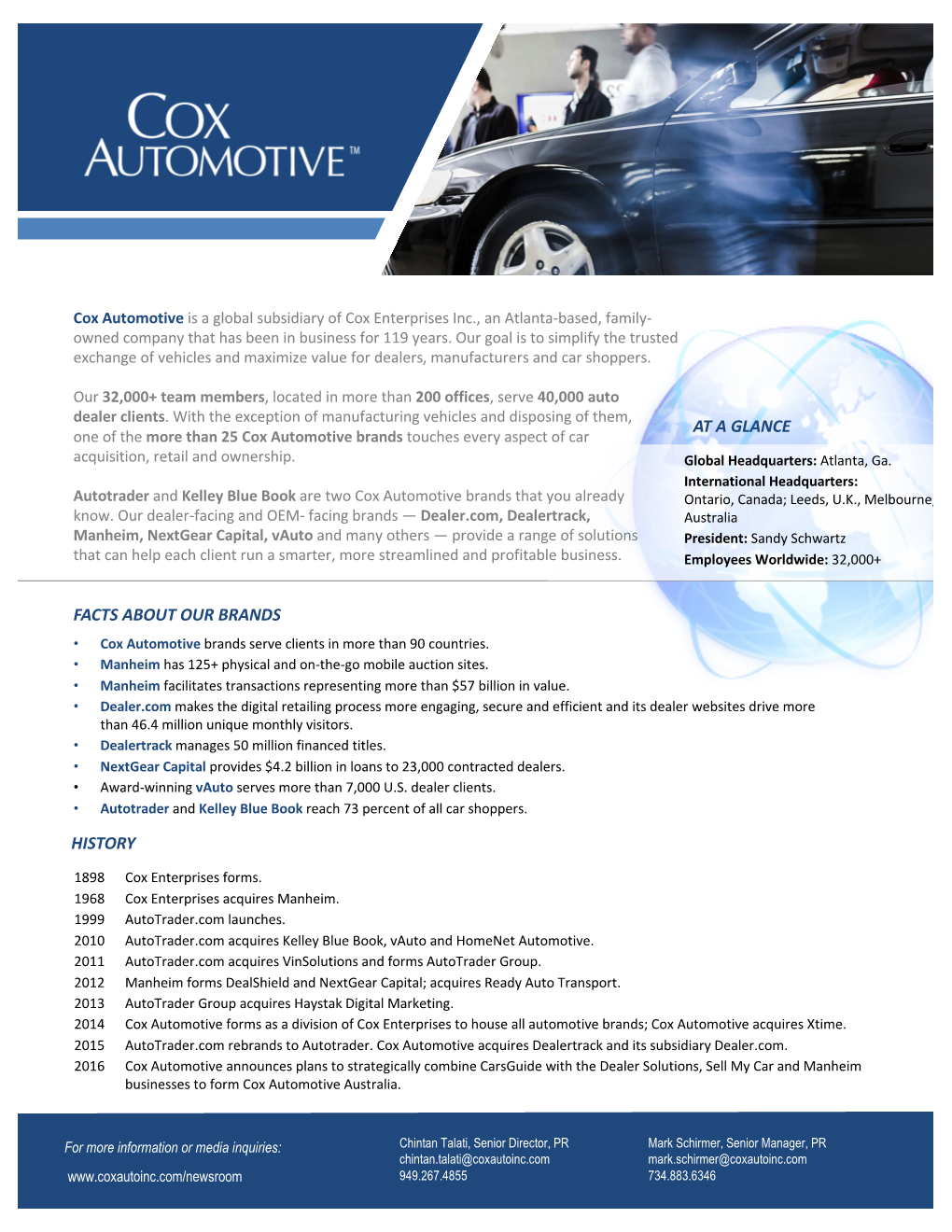 Cox Automotive Corporate Fact Sheet September 2017