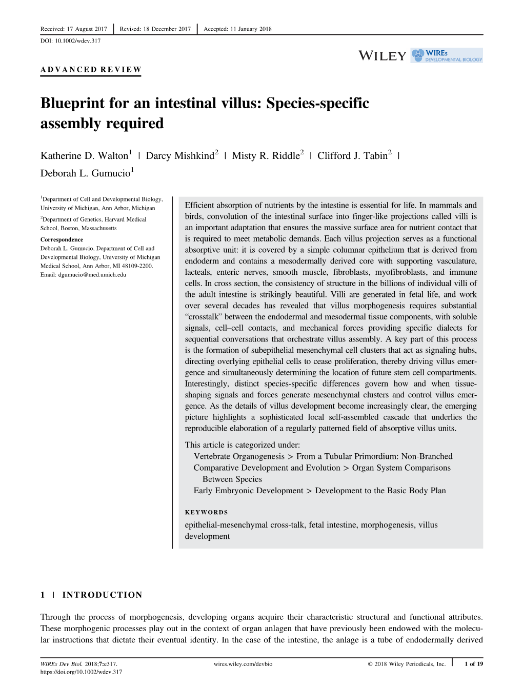 Blueprint for an Intestinal Villus: Species-Specific Assembly Required