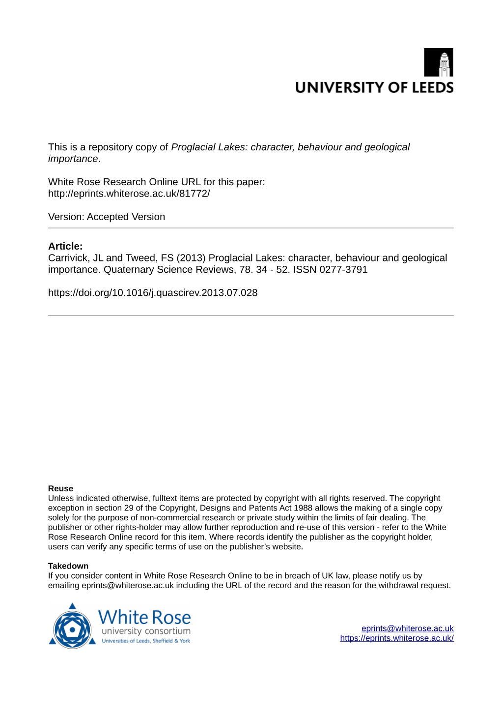 Proglacial Lakes: Character, Behaviour and Geological Importance