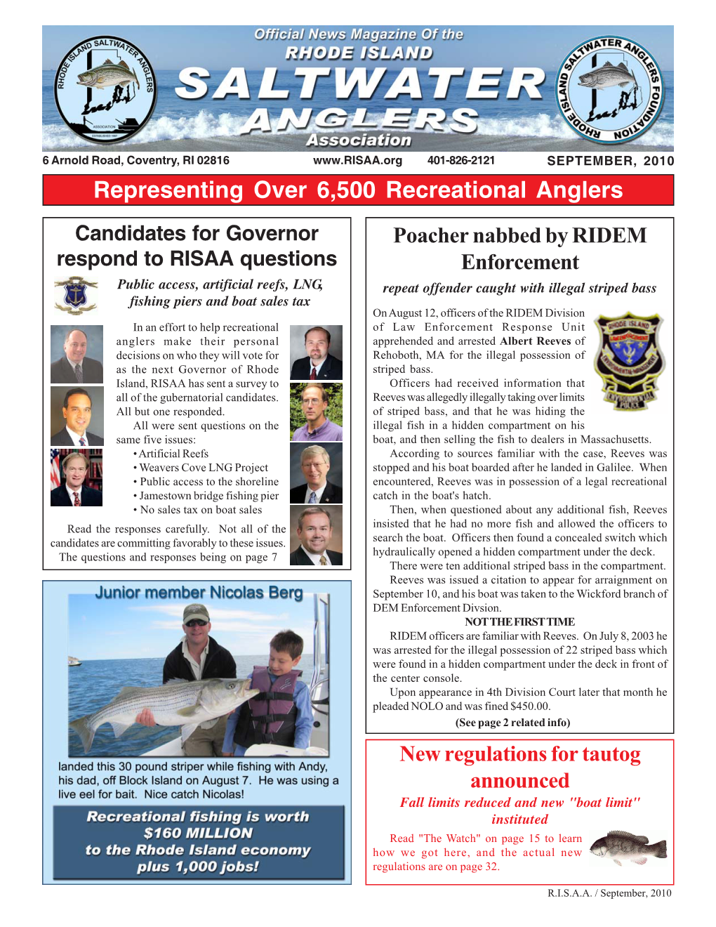 Representing Over 6,500 Recreational Anglers