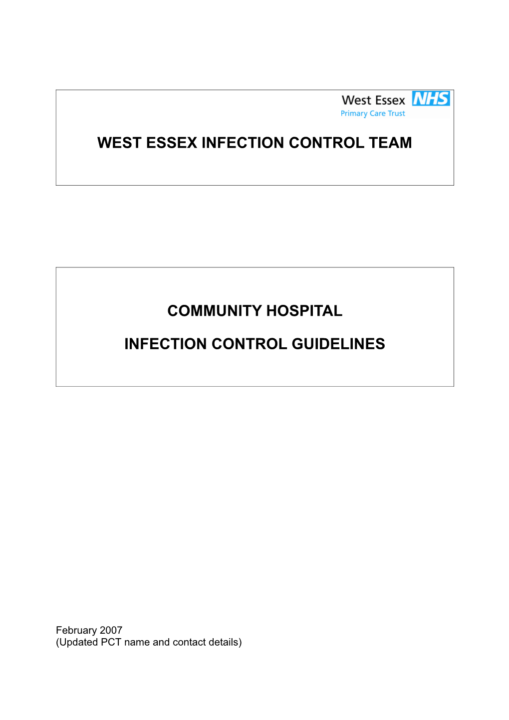 West Essex Infection Control Team