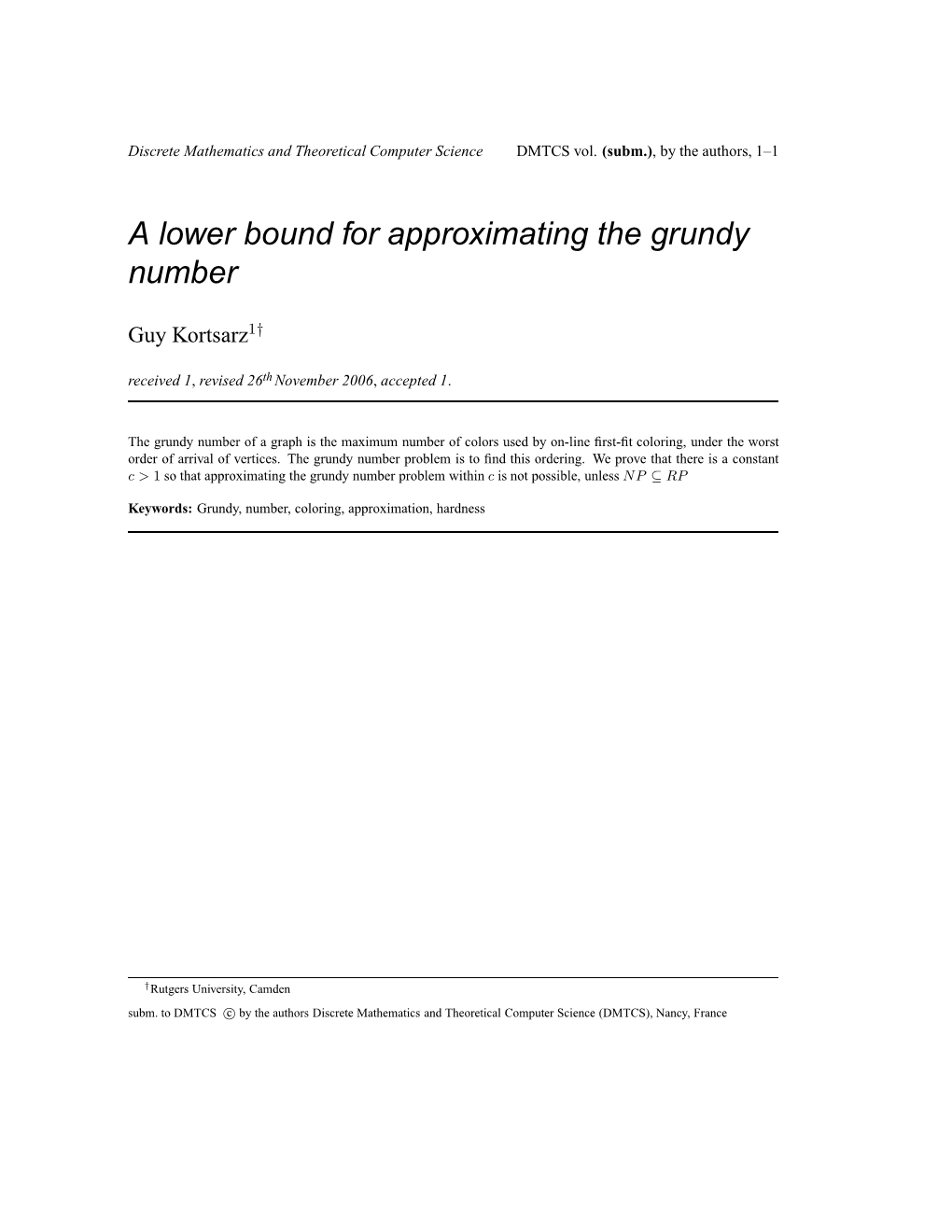 A Lower Bound for Approximating the Grundy Number