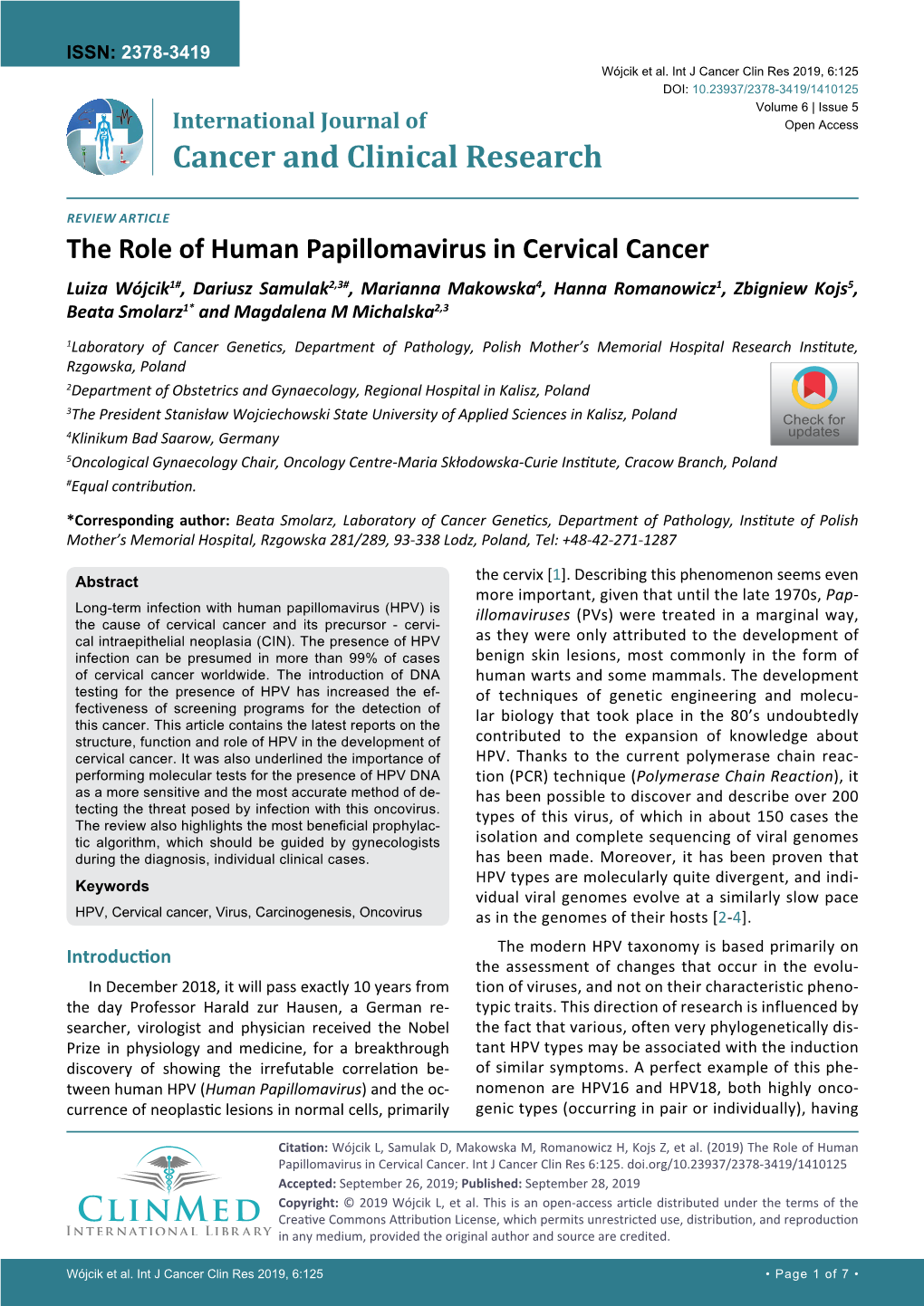 The Role of Human Papillomavirus in Cervical Cancer