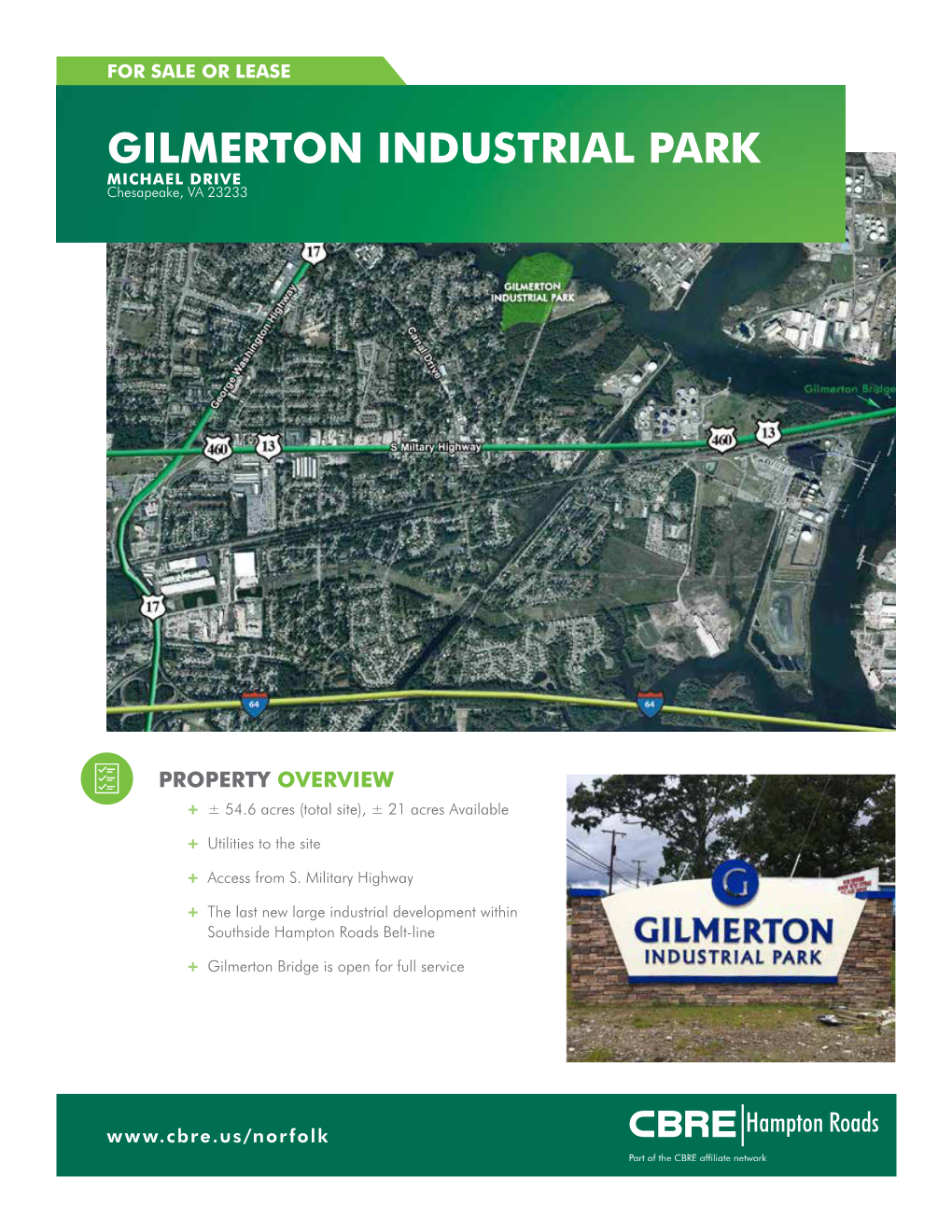 GILMERTON INDUSTRIAL PARK MICHAEL DRIVE Chesapeake, VA 23233